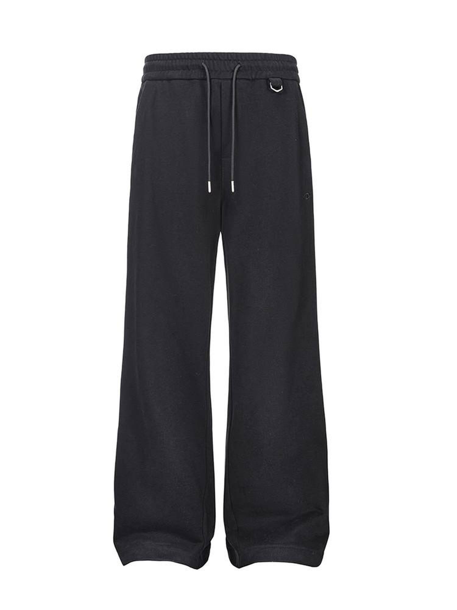 CATSSTAC Loose Mid Waist Trendy Sport Youth Solid Black Gray Straight Pants