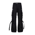 CATSSTAC_Tie_Detail_Button_Fly_Loose_Youth_Casual_Black_Straight_Pants_MISSTT