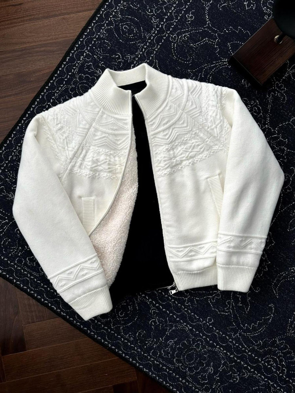 CATSSTAC Fleece Lined Minimalist Loose Fit Baseball Collar Unisex Casual Cardigans
