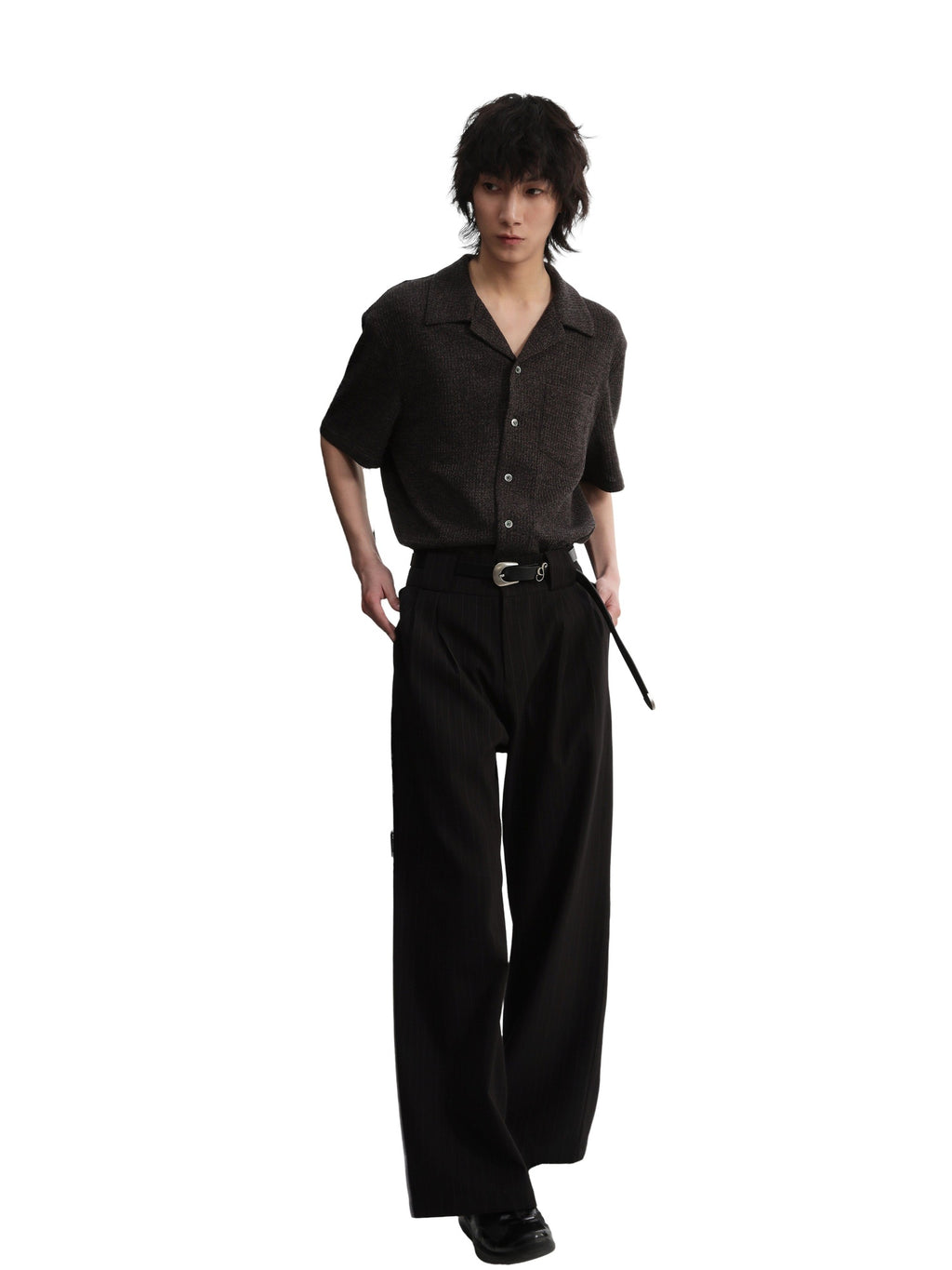 4JUNKS Durable Loose Cuban Collar Button Short Sleeve Unisex Casual Polyester Shirts