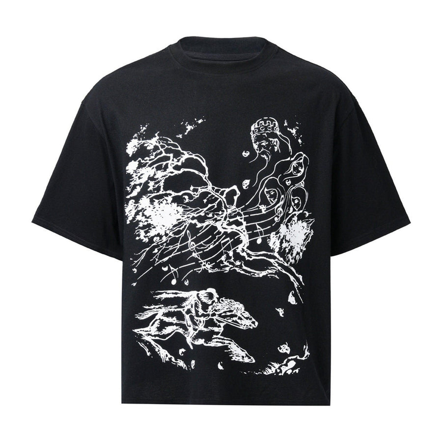 100 Percent Cotton Loose Crewneck Unisex Scenic Print Graphic T-Shirts main image
