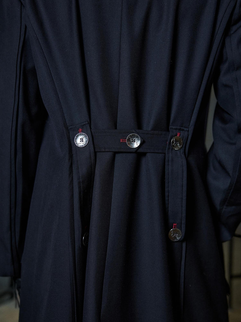 Hypeyourself Windproof Embroidered Loose Longline Lapel Unisex Black Trench Coats