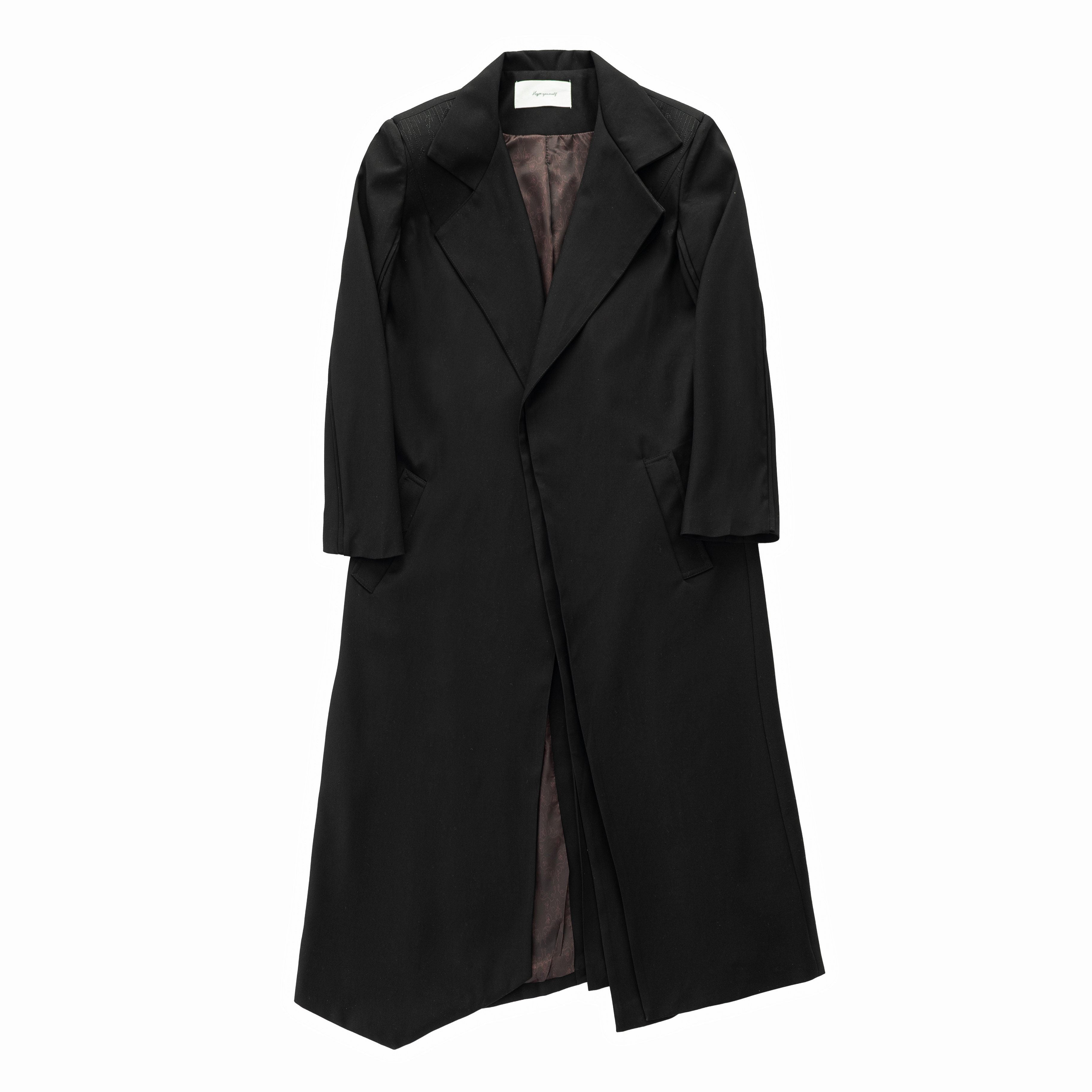 Hypeyourself_Windproof_Embroidered_Loose_Longline_Lapel_Unisex_Black_Trench_Coats_MISSTT