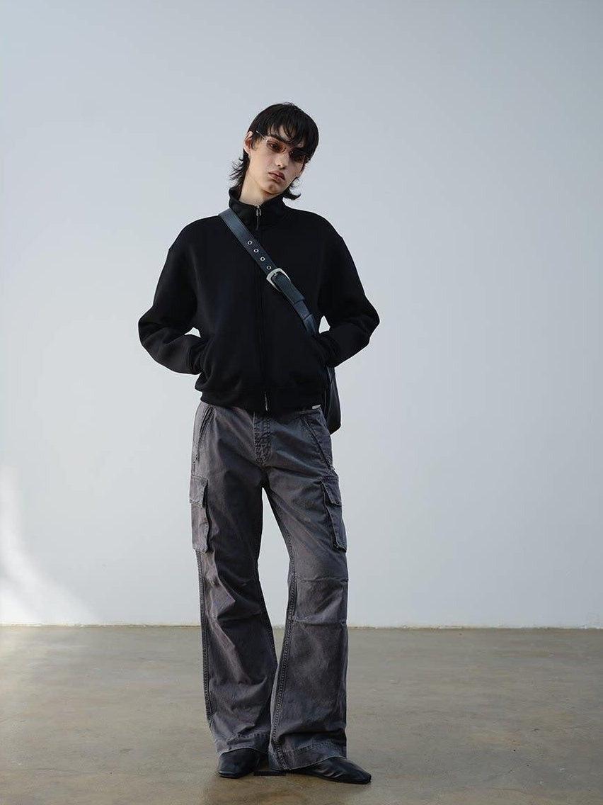 VLABMADE Distressed Cotton Straight Leg Pocketed Everyday Youth Wide Cargo Pants