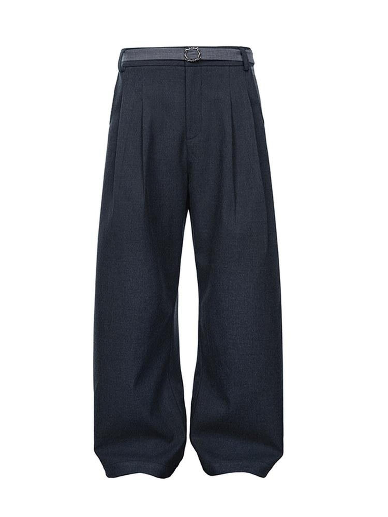 CATSSTAC Detachable Design Relaxed Loose Fit Casual Youth Dark Gray Ash Wide Leg Pants