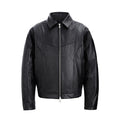 CATSSTAC_Black_Faux_Fur_Lapel_Collar_Youthful_Energetic_Regular_Fit_Leather_Jackets_MISSTT