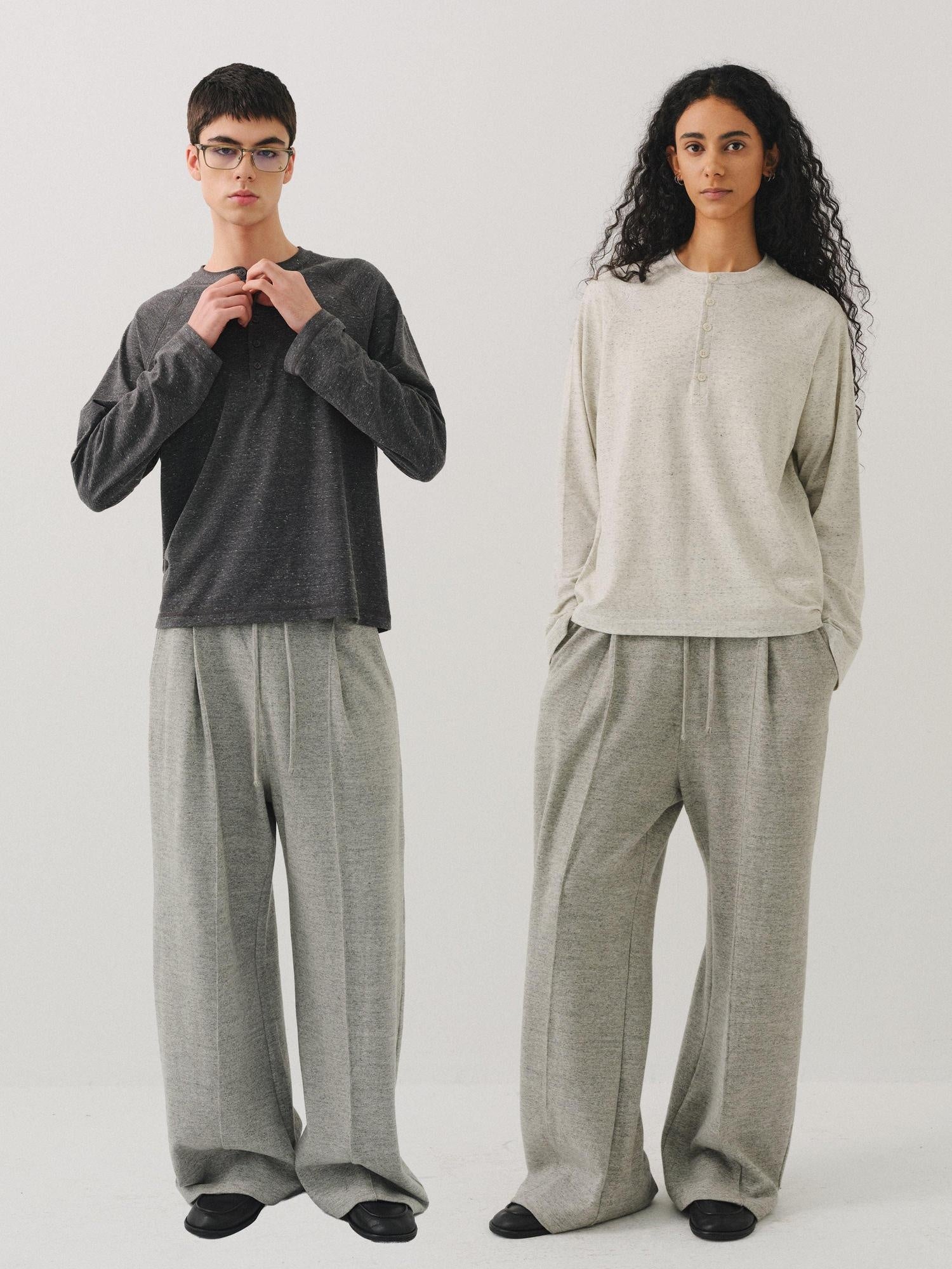 VLABMADE Easy Care Soft Cotton Blend Loose Mid Rise Unisex Heather Gray Sweatpants