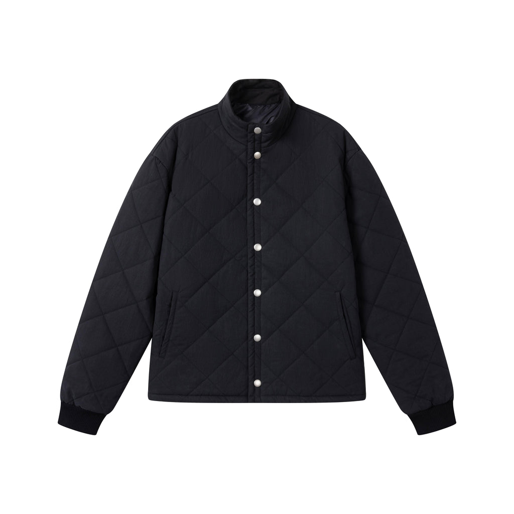 VLABMADE_Waterproof_Quilted_Diamond_Cotton_Short_Stand_Collar_Unisex_Puffer_Jackets_MISSTT