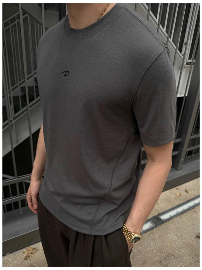 CATSSTAC High Stretch Loose Fit Crew Neck Unisex Casual Black Gray Short Sleeve T-Shirts