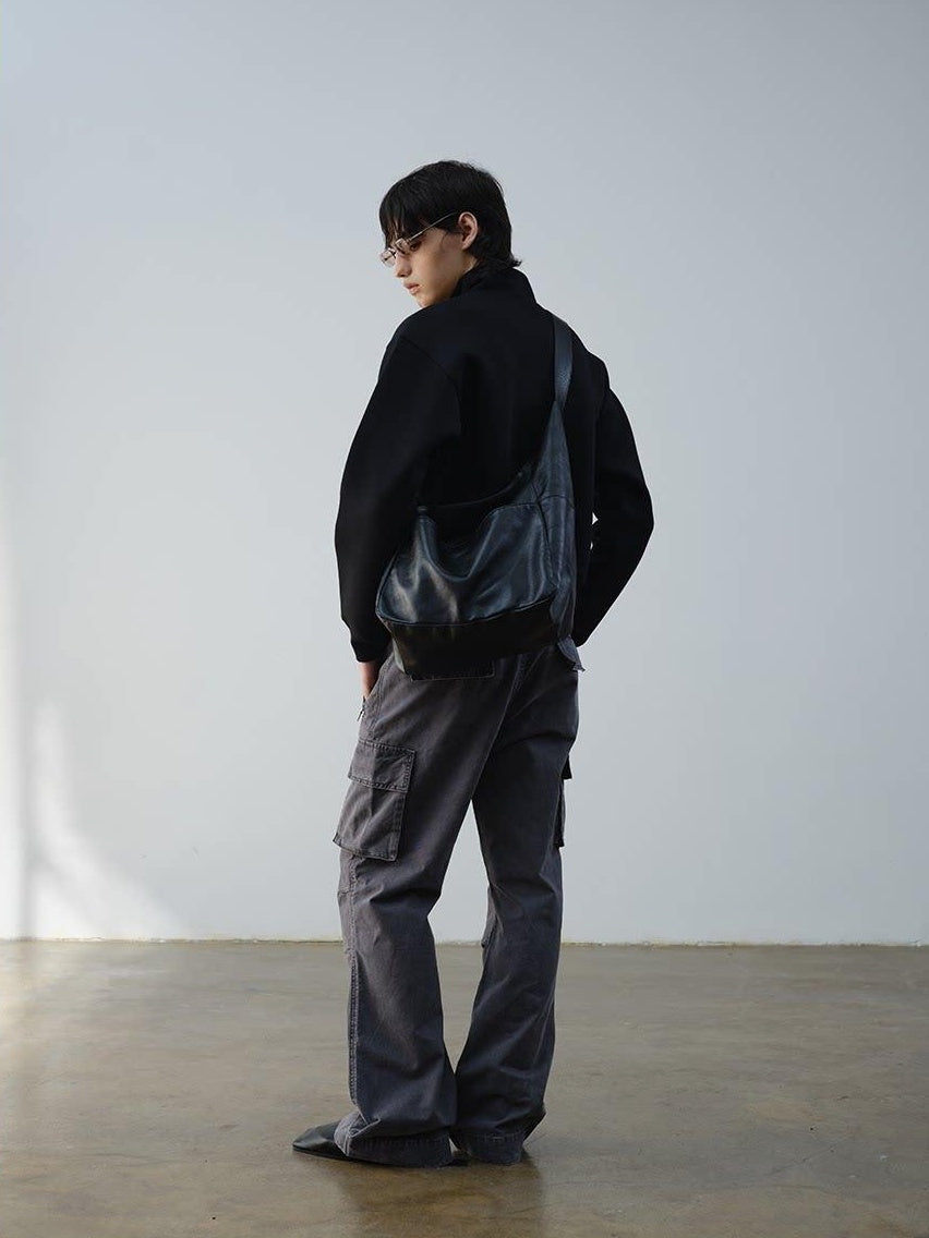 VLABMADE Distressed Cotton Straight Leg Pocketed Everyday Youth Wide Cargo Pants