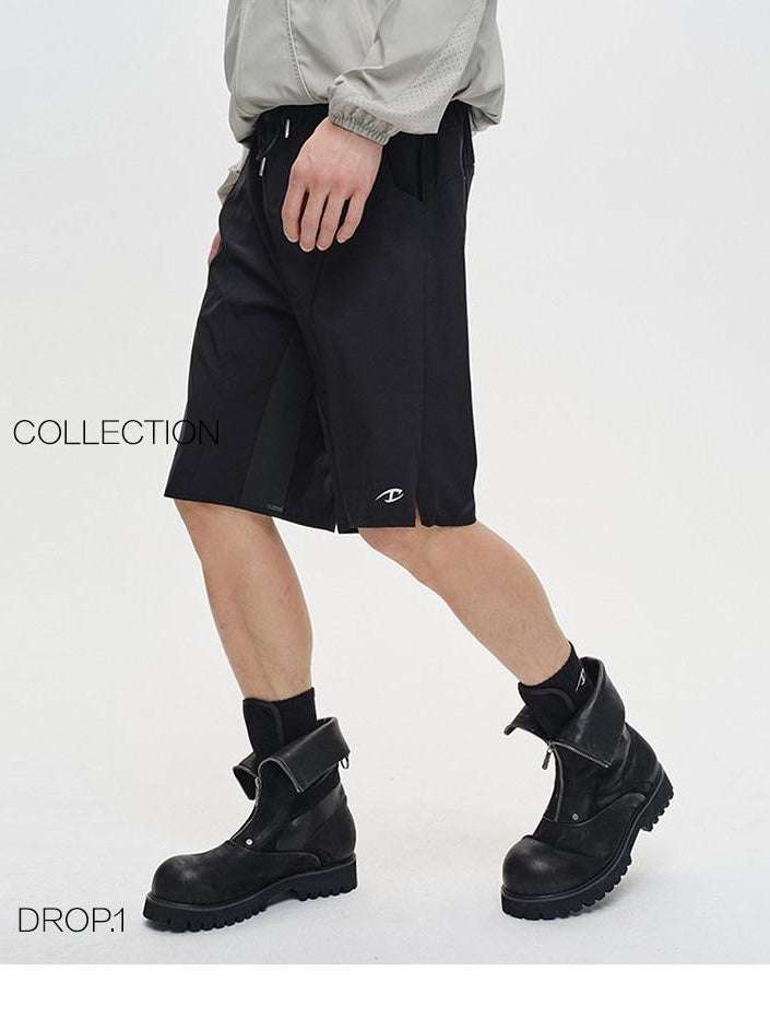 CATSSTAC Comfortable Loose Fit Youthful Everyday Casual Black Mid-Length Shorts
