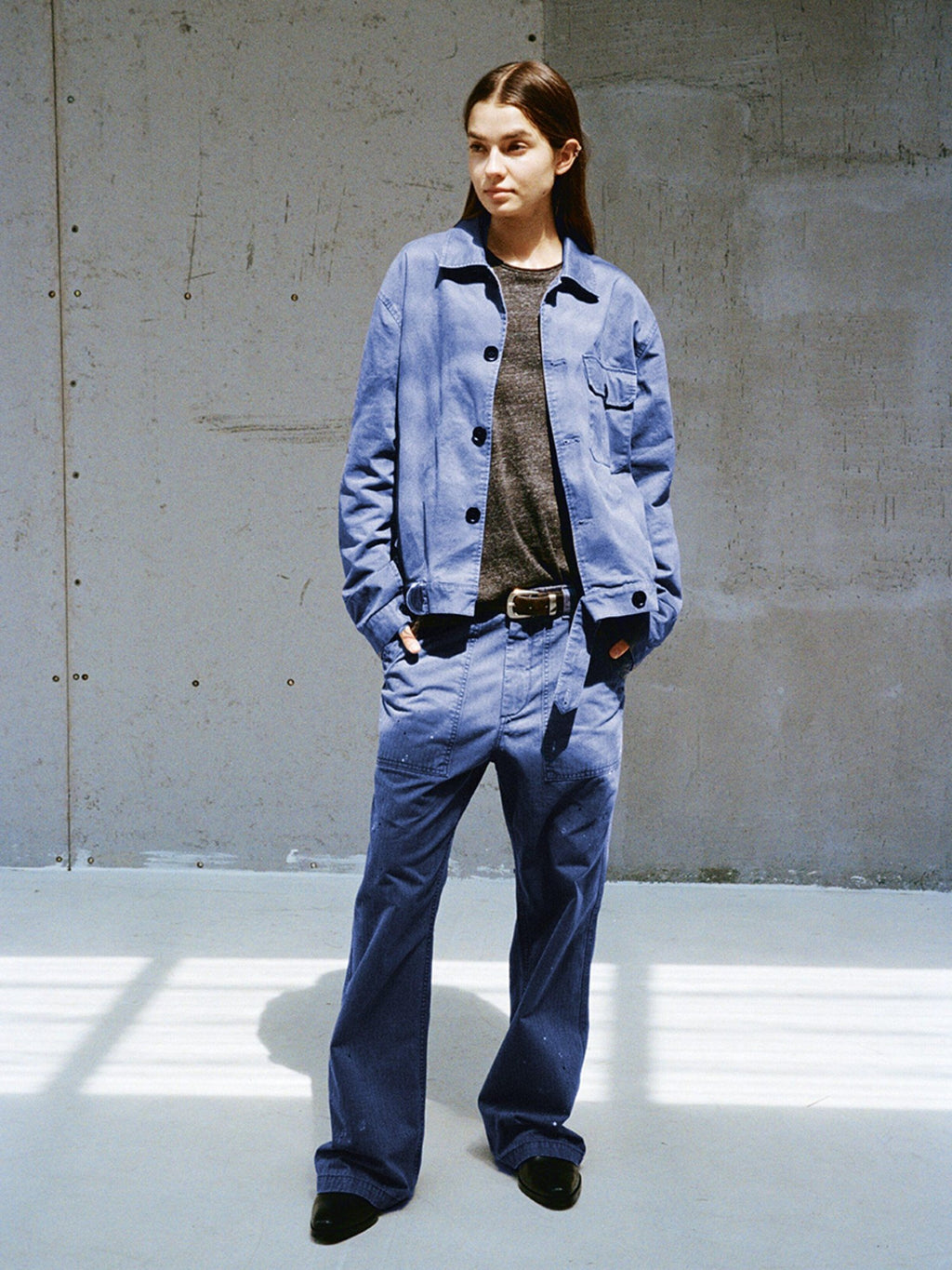 VLABMADE Washed Cotton Twill Loose Fit Pocket Short Length Elegant Unisex Overshirts