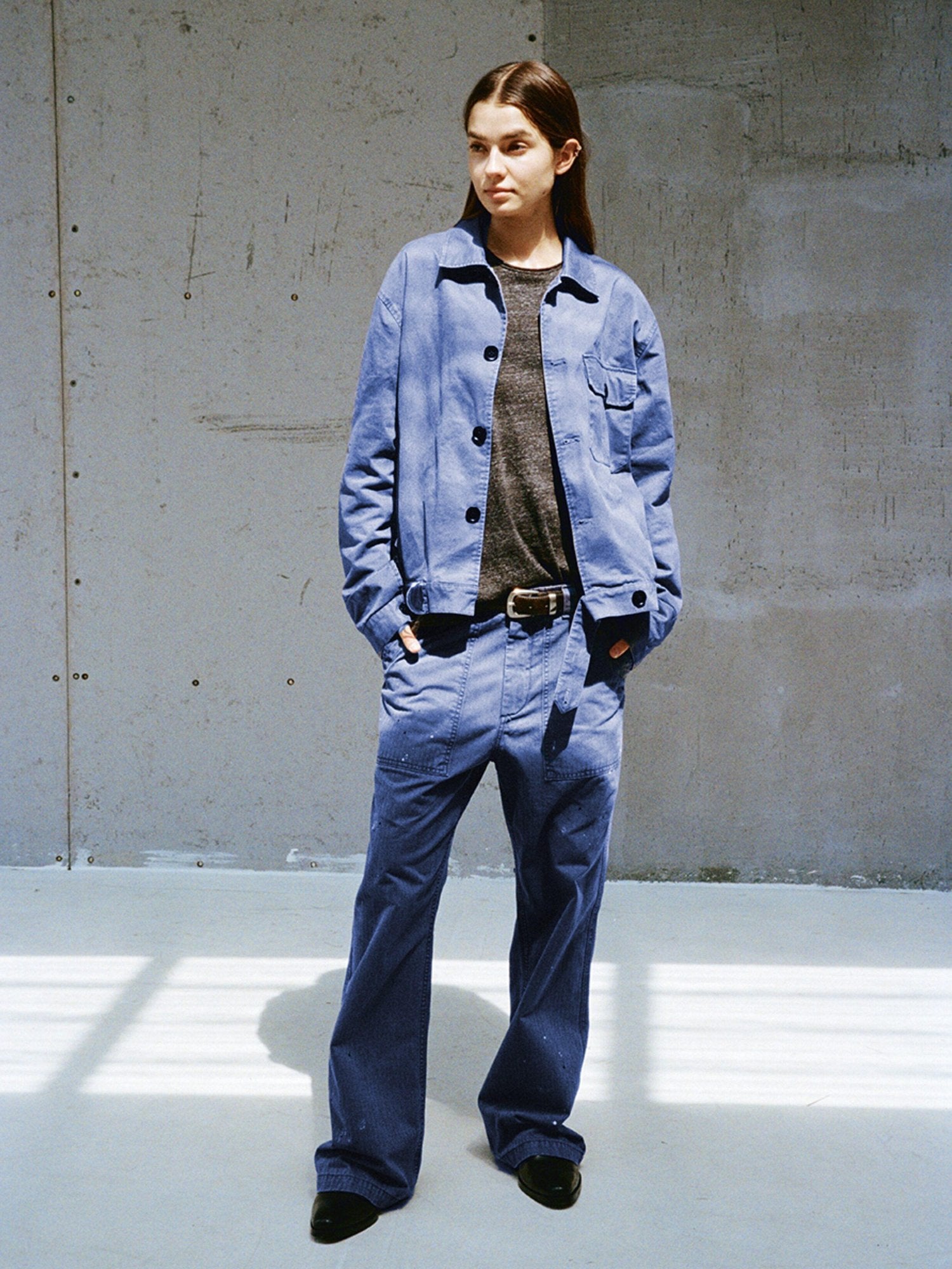 VLABMADE Washed Cotton Twill Loose Fit Pocket Short Length Elegant Unisex Overshirts