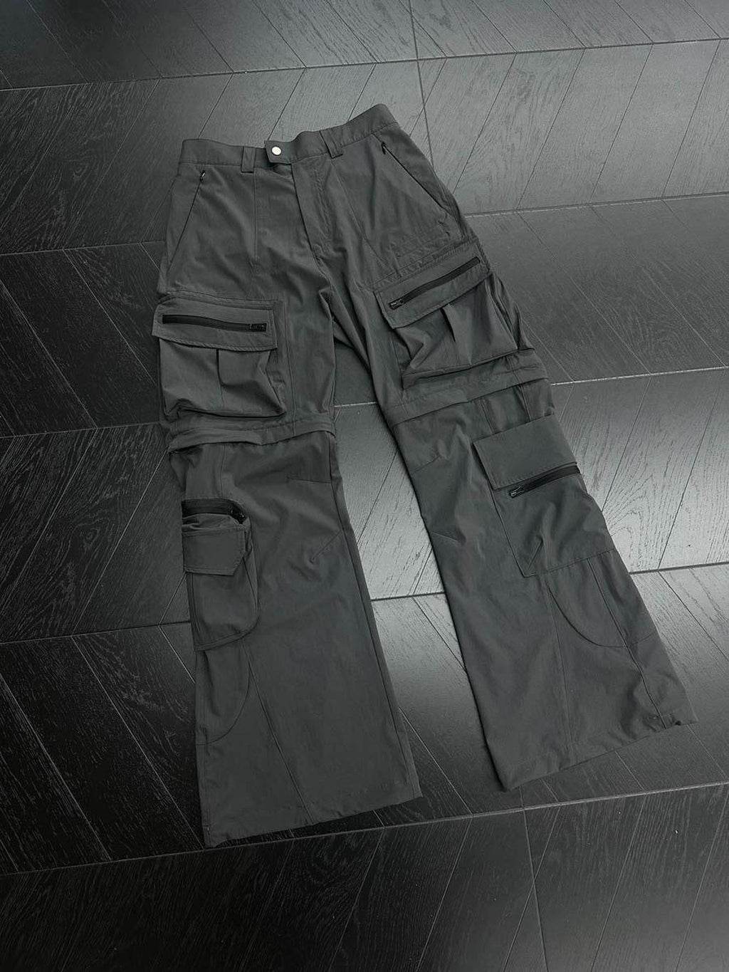 CATSSTAC Uv Blocking Loose Wide Leg Mid Rise Casual Youth Black Gray Sun Protection Pants