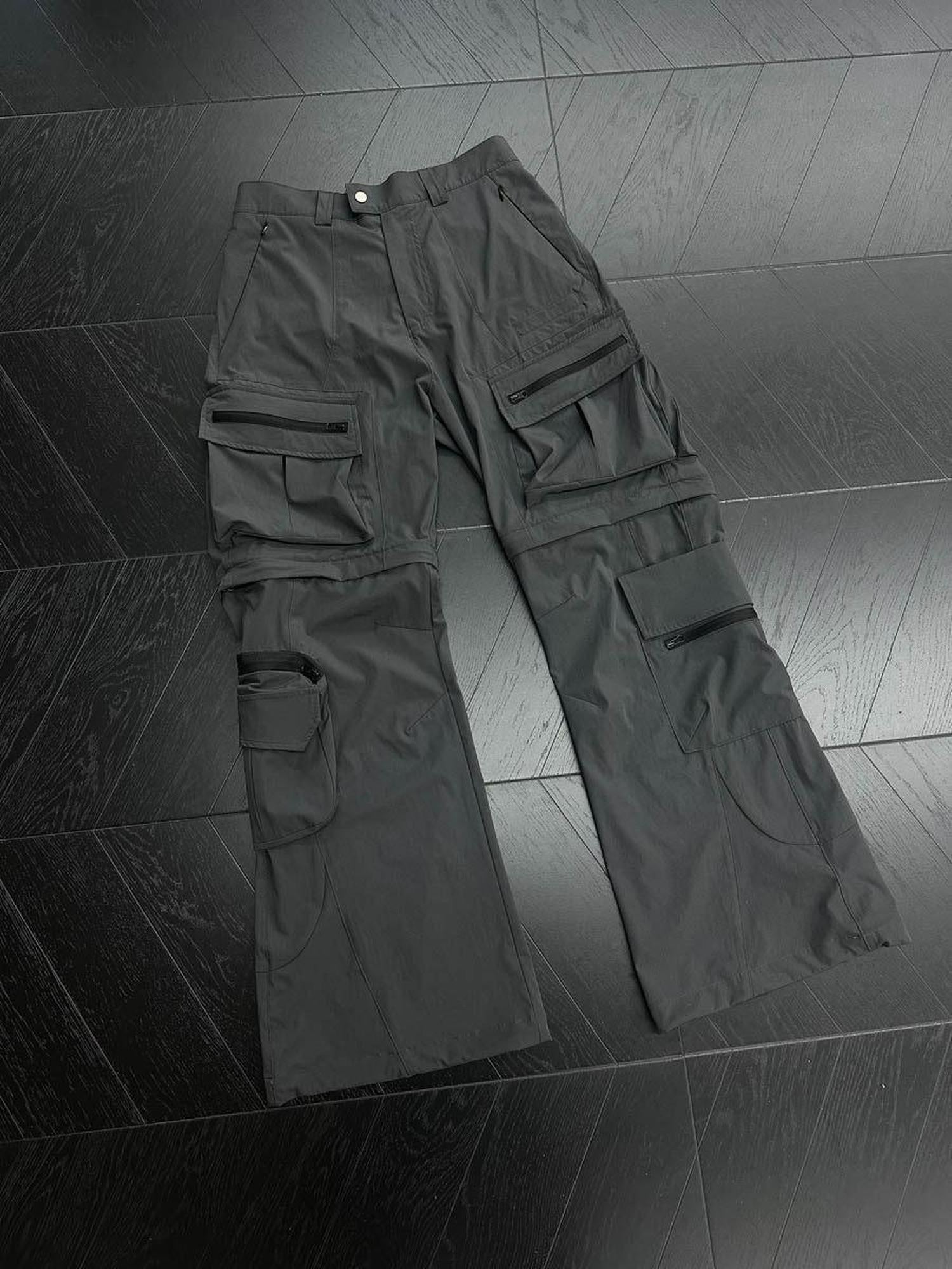 CATSSTAC Uv Blocking Loose Wide Leg Mid Rise Casual Youth Black Gray Sun Protection Pants