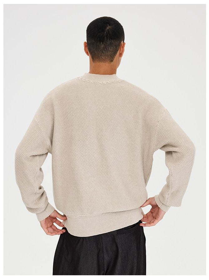CATSSTAC Warm 3D Wheat Ear V-neck Pullover Casual Unisex Home Commuter Knitwear Sweaters