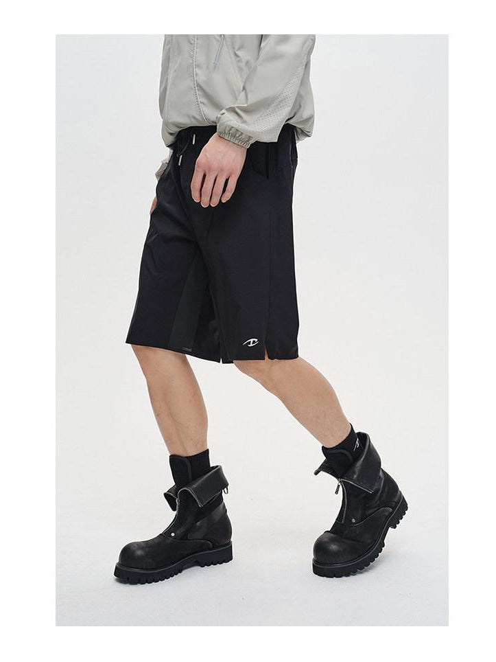 CATSSTAC Comfortable Loose Fit Youthful Everyday Casual Black Mid-Length Shorts