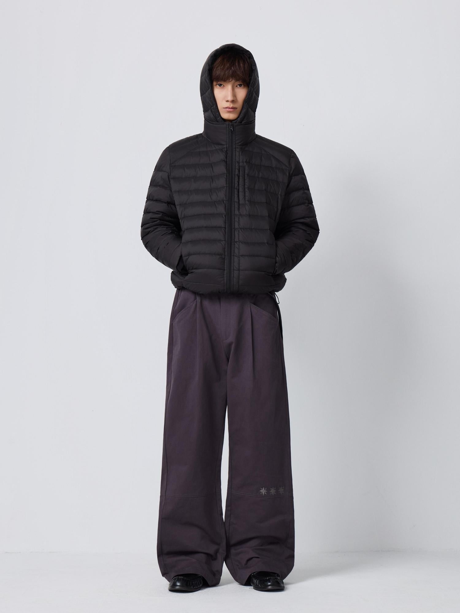 4JUNKS 90 Percent White Duck Down Warm Windproof Detachable Hood Nylon Down Jackets