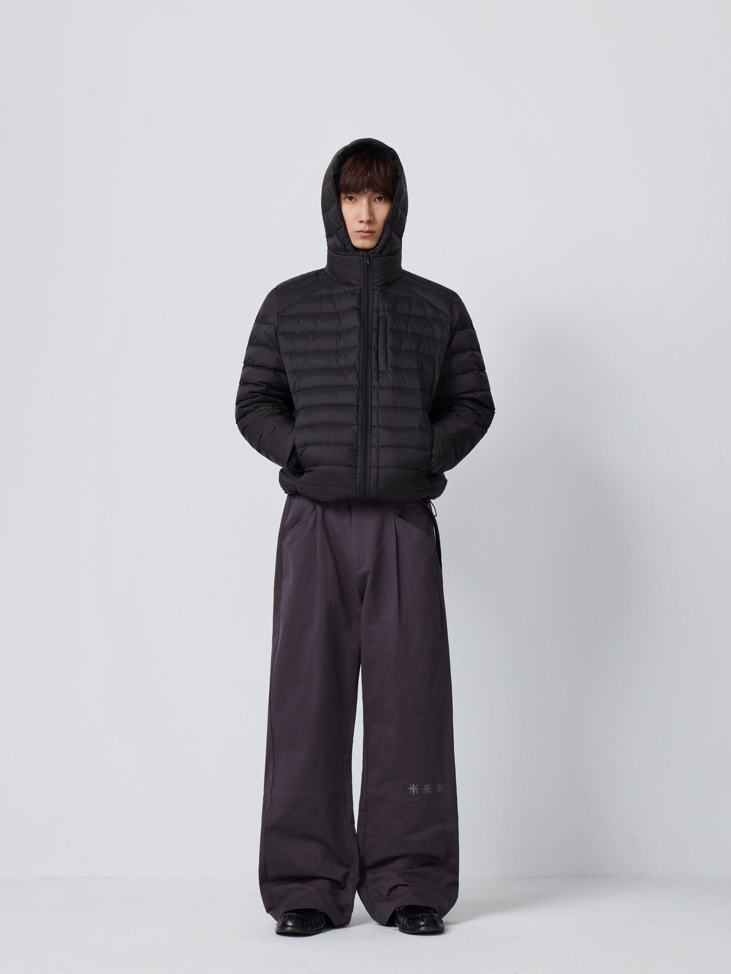 4JUNKS 90 Percent White Duck Down Warm Windproof Detachable Hood Nylon Down Jackets