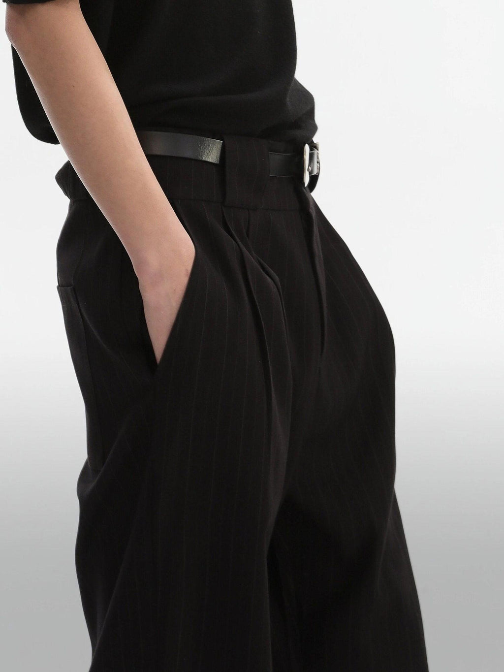4JUNKS Black Striped Classic Youth Casual Straight Fit Full Length Straight Pants