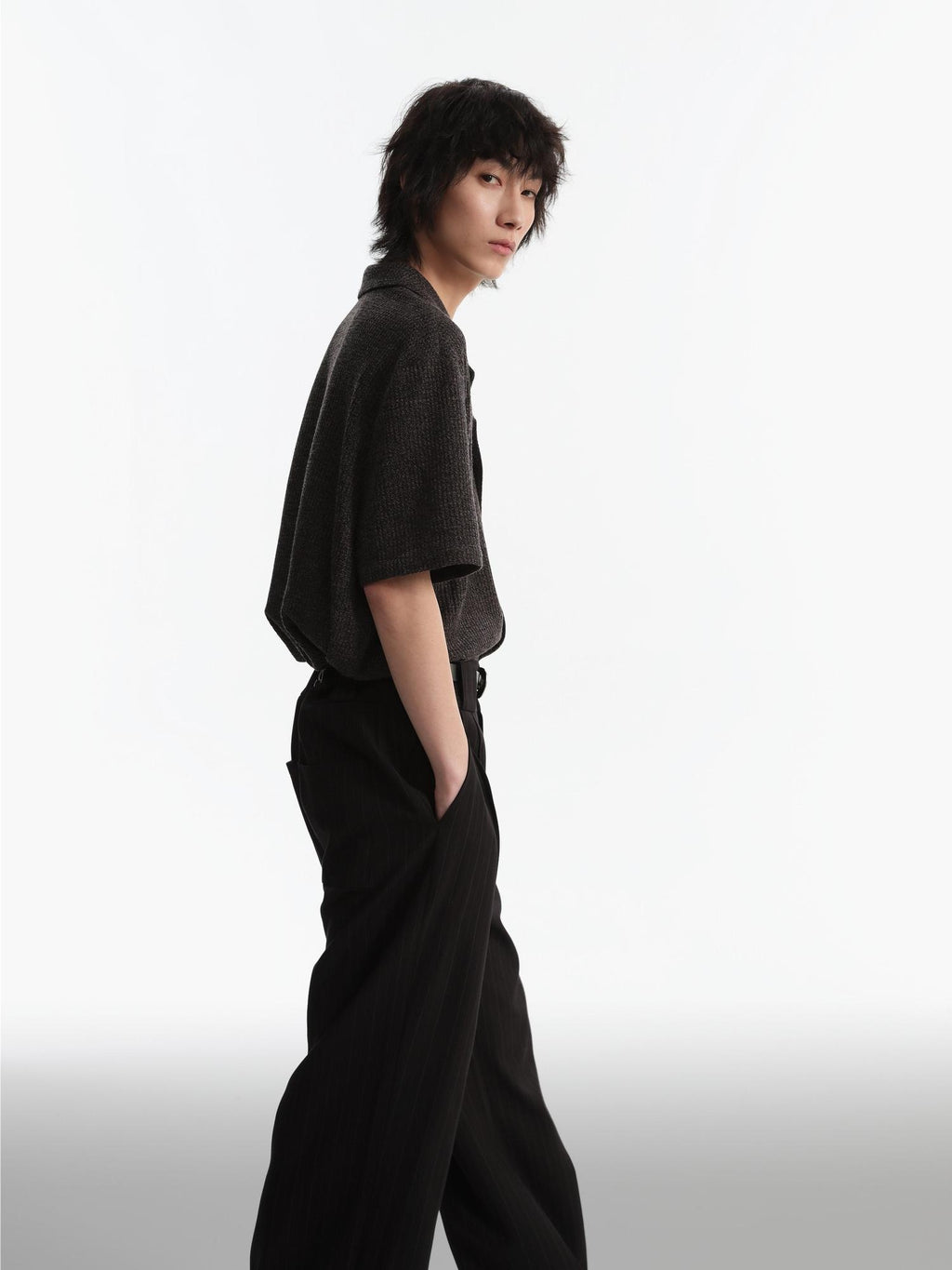 4JUNKS Black Striped Classic Youth Casual Straight Fit Full Length Straight Pants