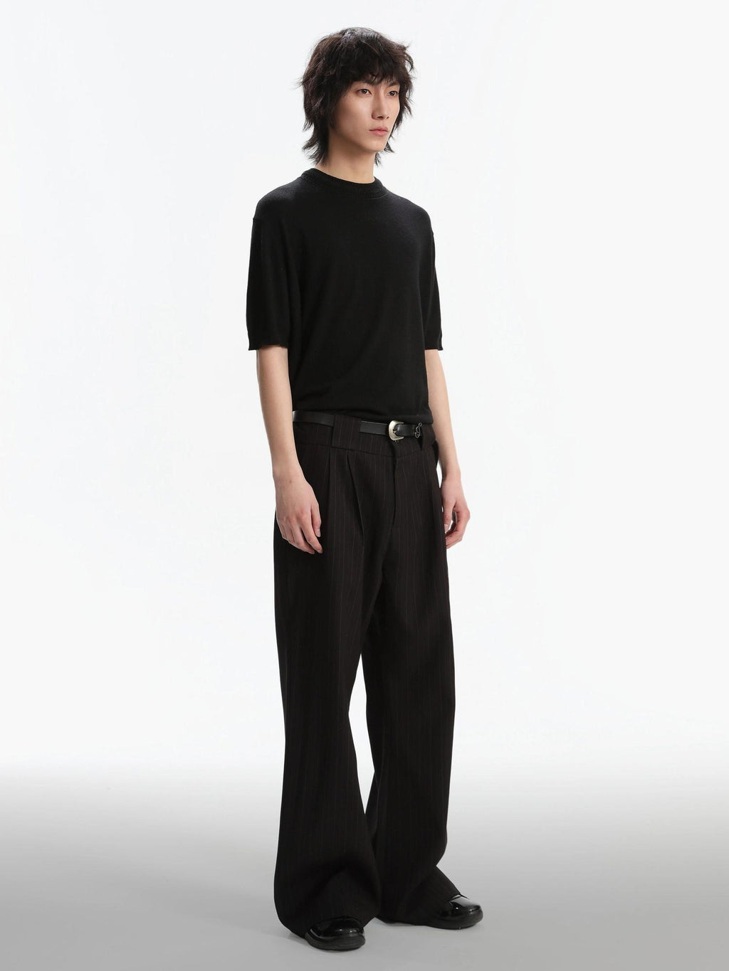 4JUNKS Black Striped Classic Youth Casual Straight Fit Full Length Straight Pants