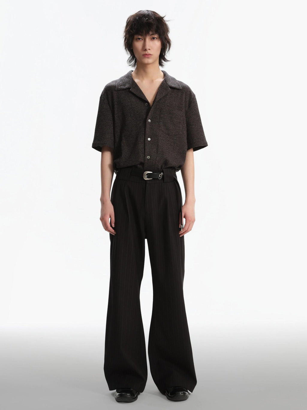 4JUNKS Black Striped Classic Youth Casual Straight Fit Full Length Straight Pants
