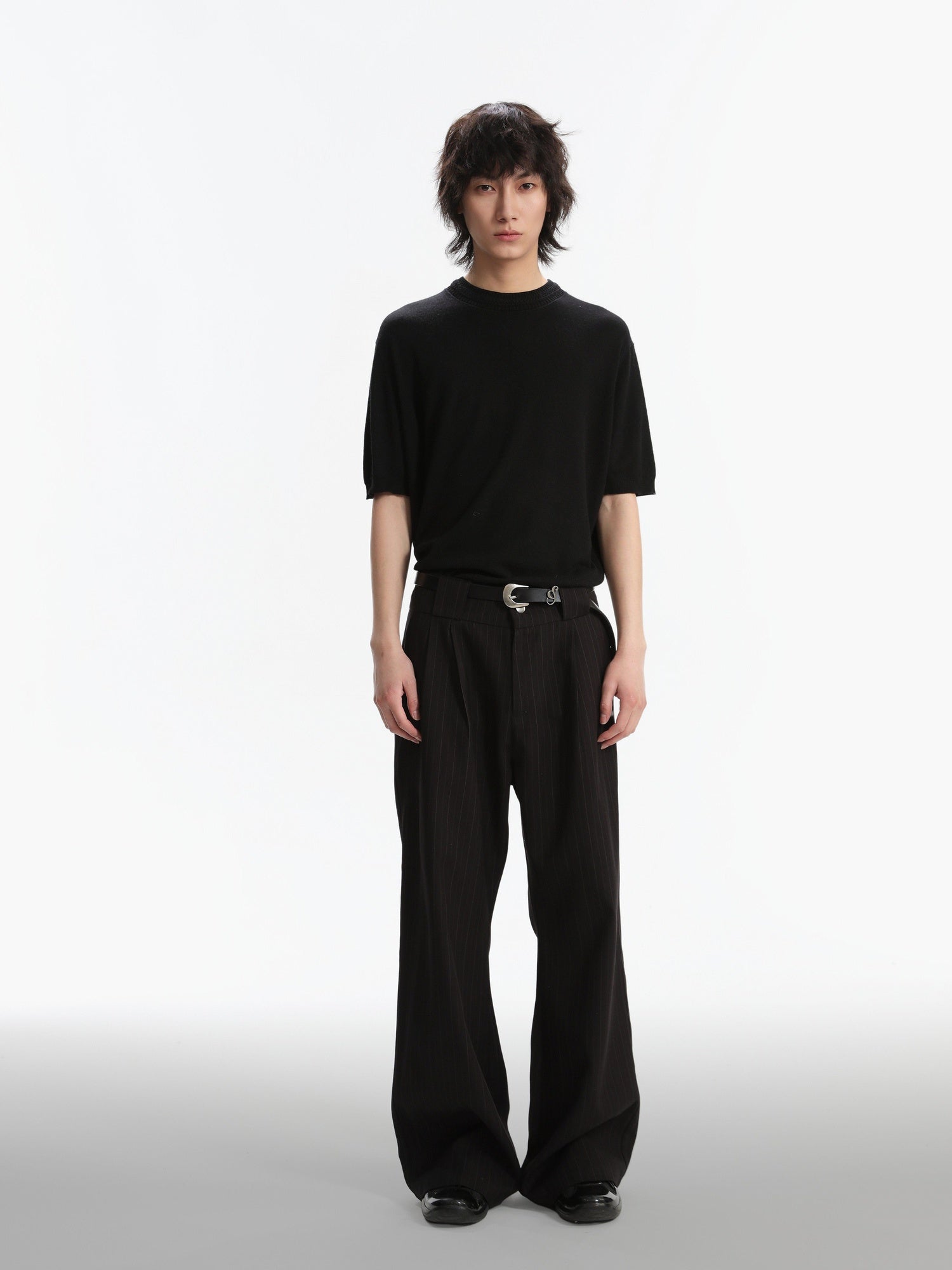 4JUNKS Black Striped Classic Youth Casual Straight Fit Full Length Straight Pants