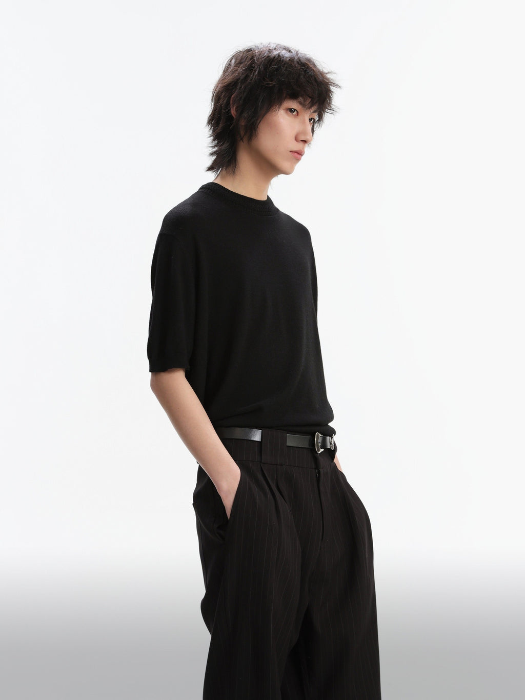 4JUNKS Black Striped Classic Youth Casual Straight Fit Full Length Straight Pants