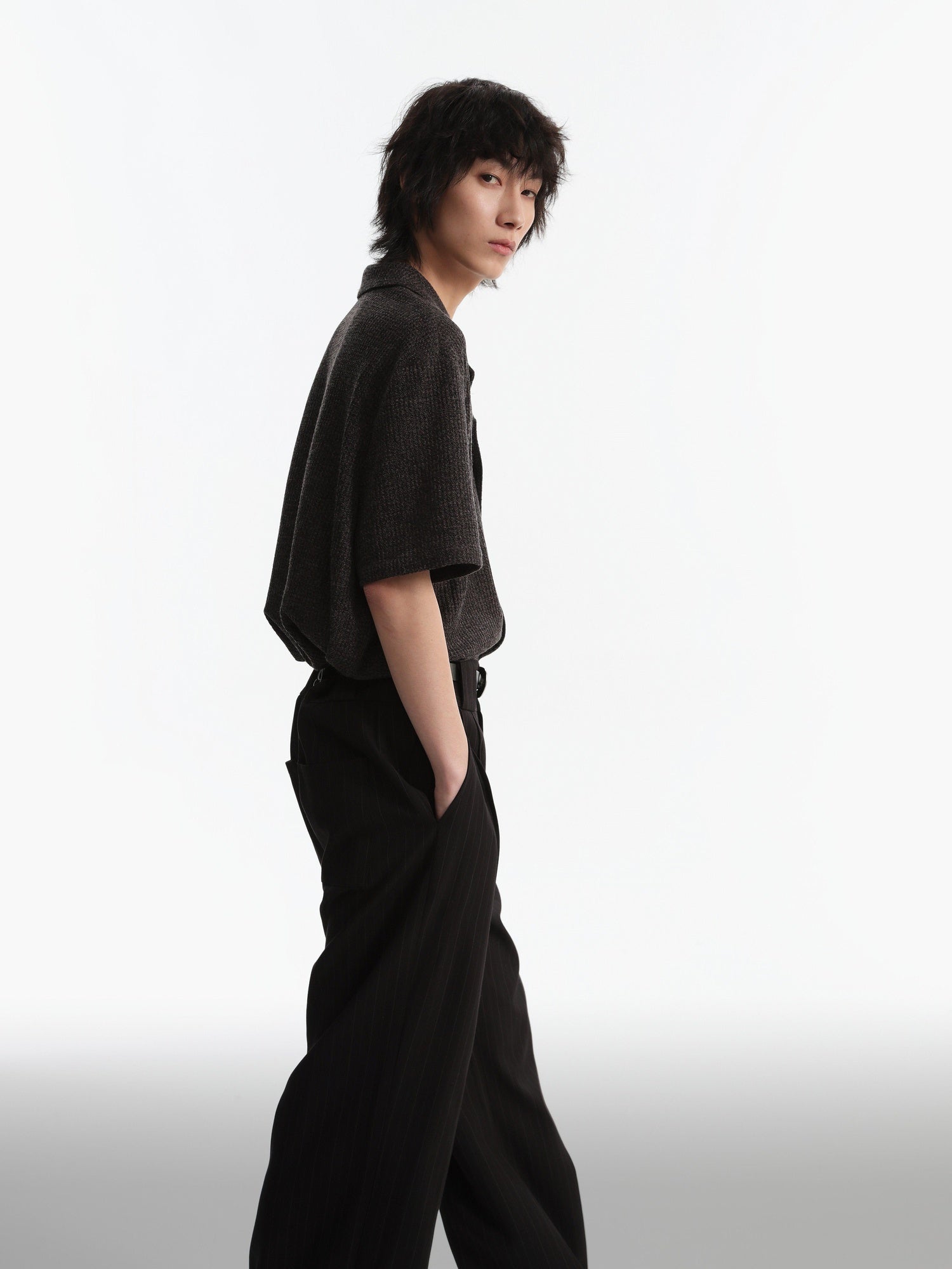 4JUNKS Black Striped Classic Youth Casual Straight Fit Full Length Straight Pants