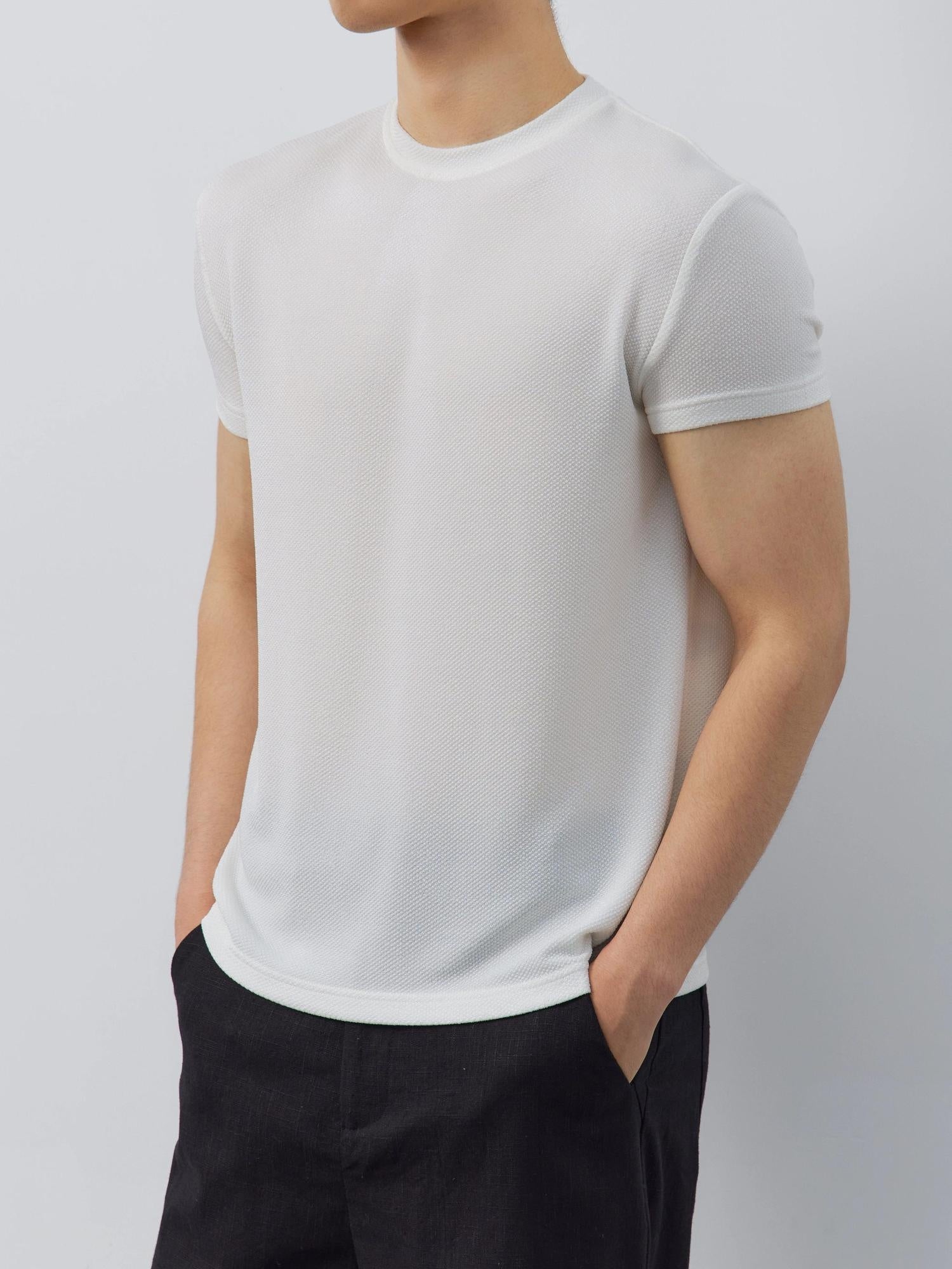4JUNKS Breathable Acetate Blend Slim Fit Crew Neck Unisex Solid Short Sleeve T-Shirts