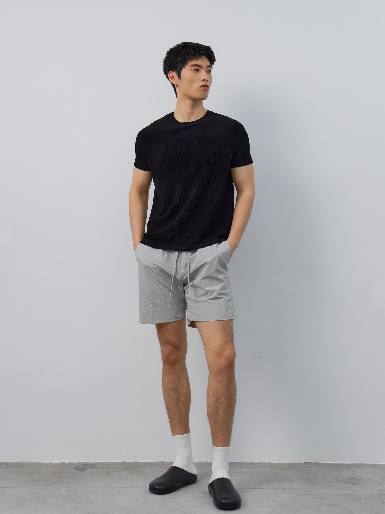 4JUNKS Breathable Acetate Blend Slim Fit Crew Neck Unisex Solid Short Sleeve T-Shirts