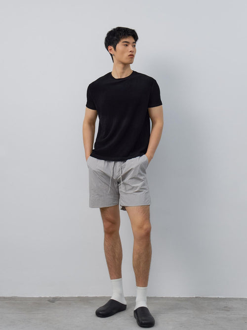 4JUNKS Breathable Acetate Blend Slim Fit Crew Neck Unisex Solid Short Sleeve T-Shirts