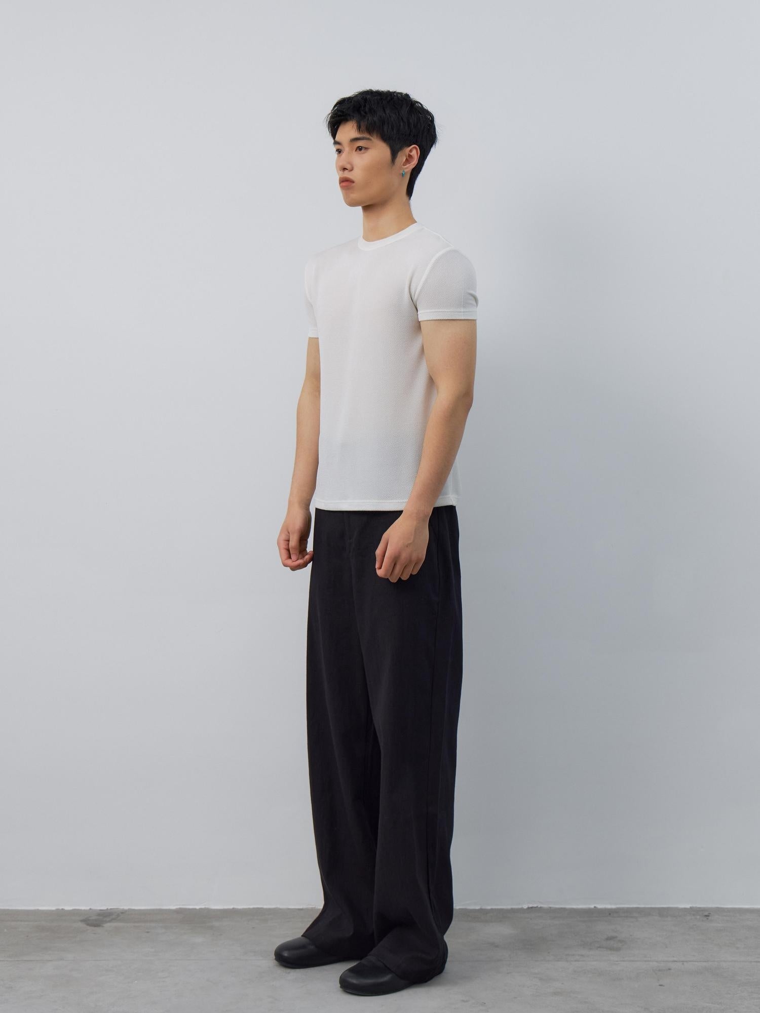 4JUNKS Breathable Acetate Blend Slim Fit Crew Neck Unisex Solid Short Sleeve T-Shirts