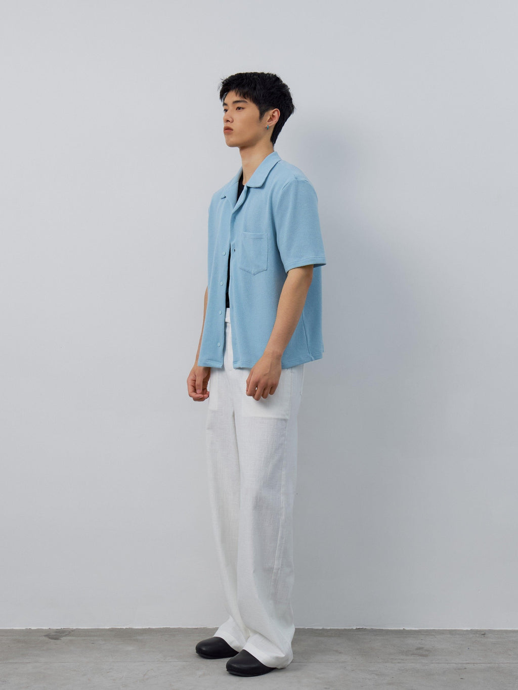 4JUNKS Breathable Recycled Blend Loose Fit Cuban Collar Unisex Diamond Shirts