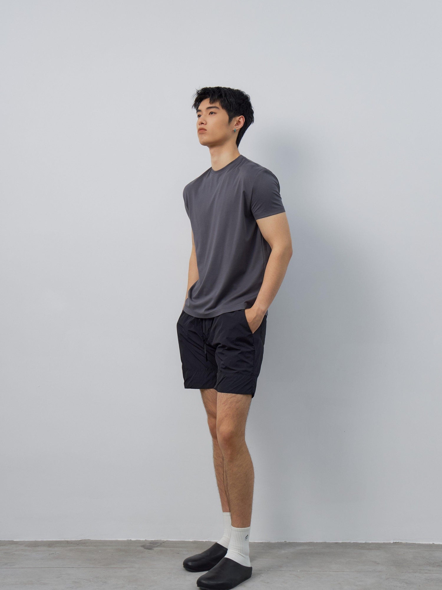 4JUNKS Breathable Recycled Fabric Slim Fit Crew Neck Unisex Solid Short Sleeve T-Shirts