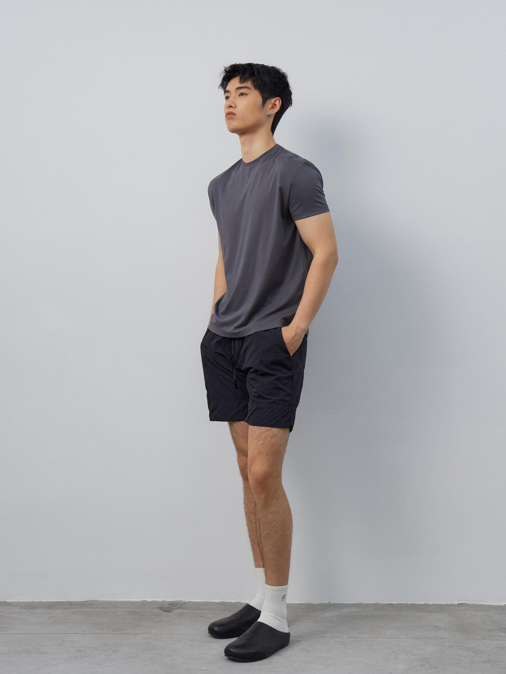 4JUNKS Breathable Recycled Fabric Slim Fit Crew Neck Unisex Solid Short Sleeve T-Shirts