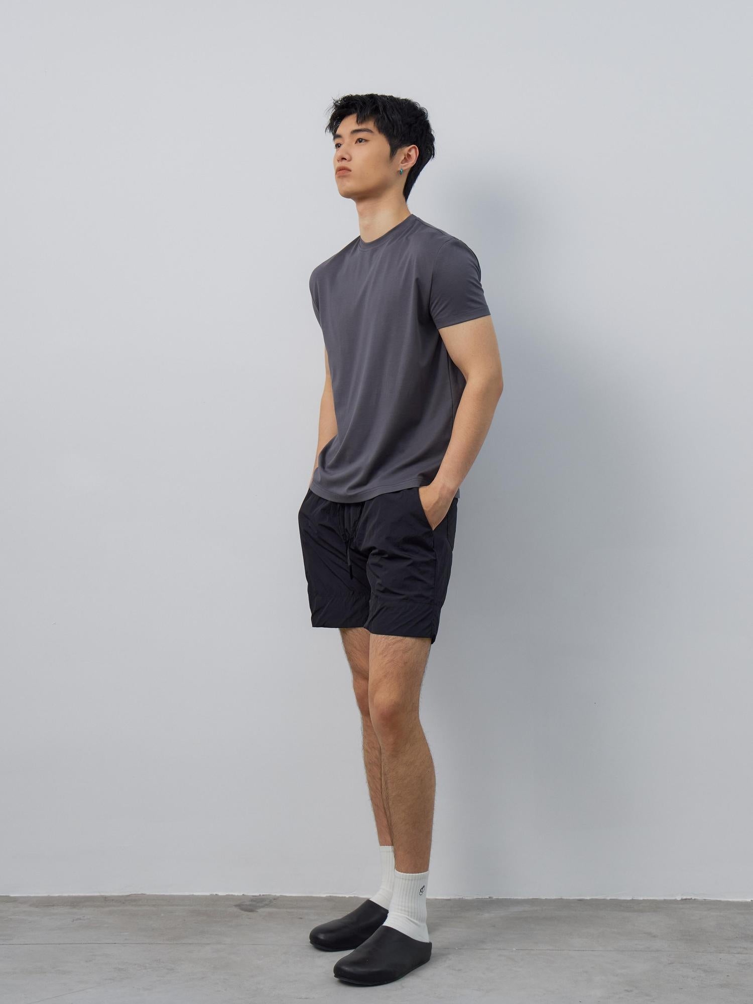 4JUNKS Breathable Recycled Fabric Slim Fit Crew Neck Unisex Solid Short Sleeve T-Shirts