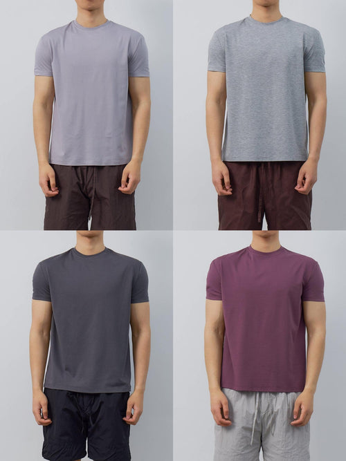 4JUNKS Breathable Recycled Fabric Slim Fit Crew Neck Unisex Solid Short Sleeve T-Shirts