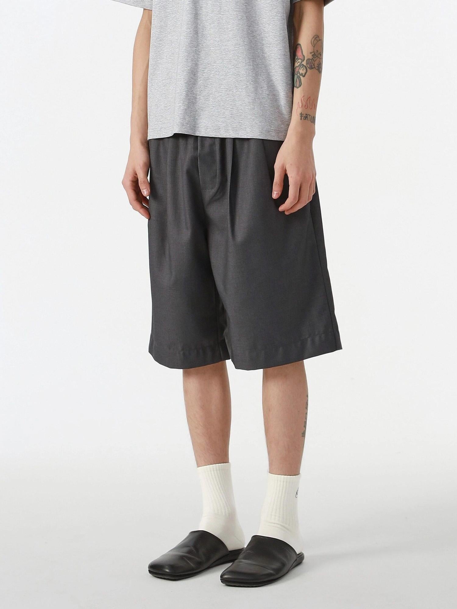 4JUNKS Classic Straight Cut Casual Urban Youth S To Xl Beige Black Gray Tailored Shorts