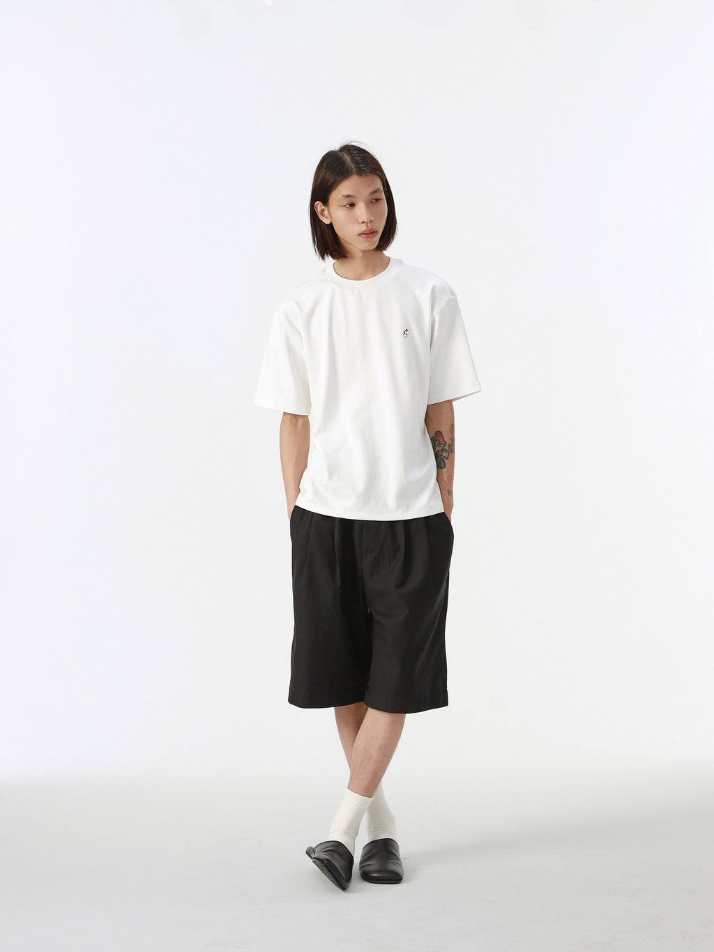 4JUNKS Classic Straight Cut Casual Urban Youth S To Xl Beige Black Gray Tailored Shorts