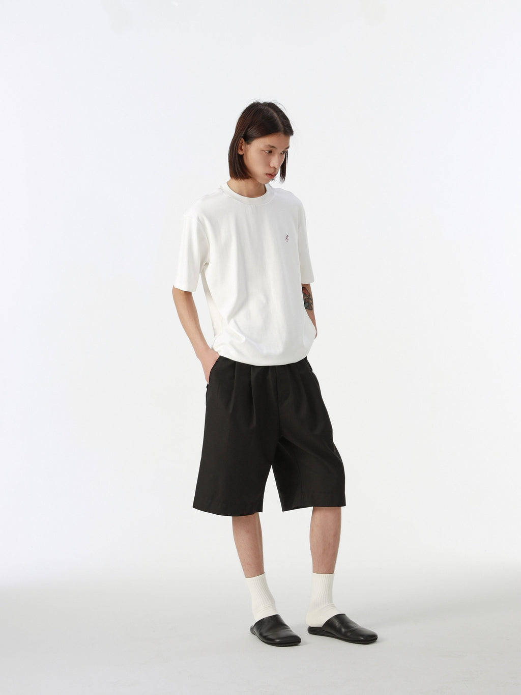 4JUNKS Classic Straight Cut Casual Urban Youth S To Xl Beige Black Gray Tailored Shorts