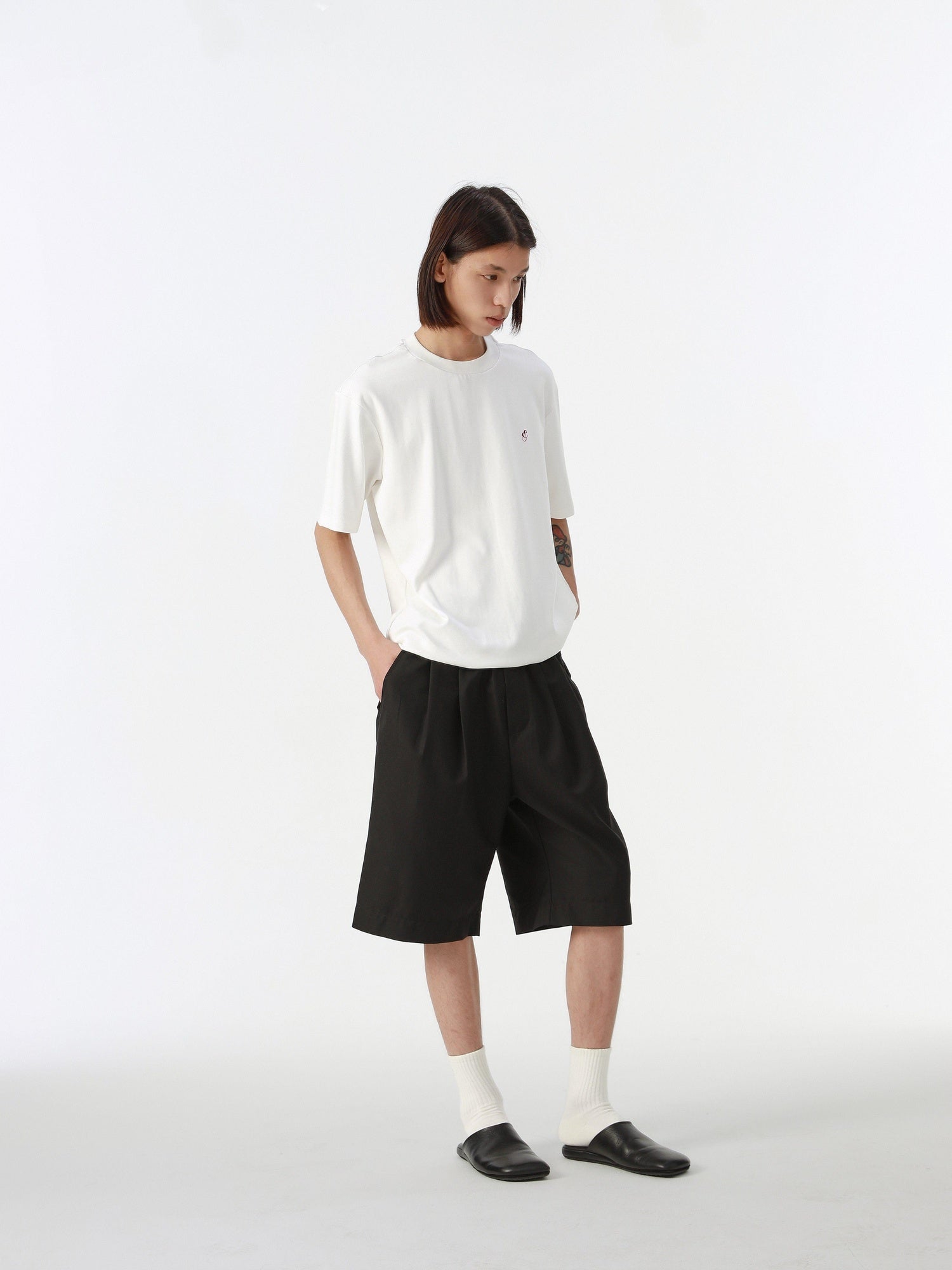 4JUNKS Classic Straight Cut Casual Urban Youth S To Xl Beige Black Gray Tailored Shorts
