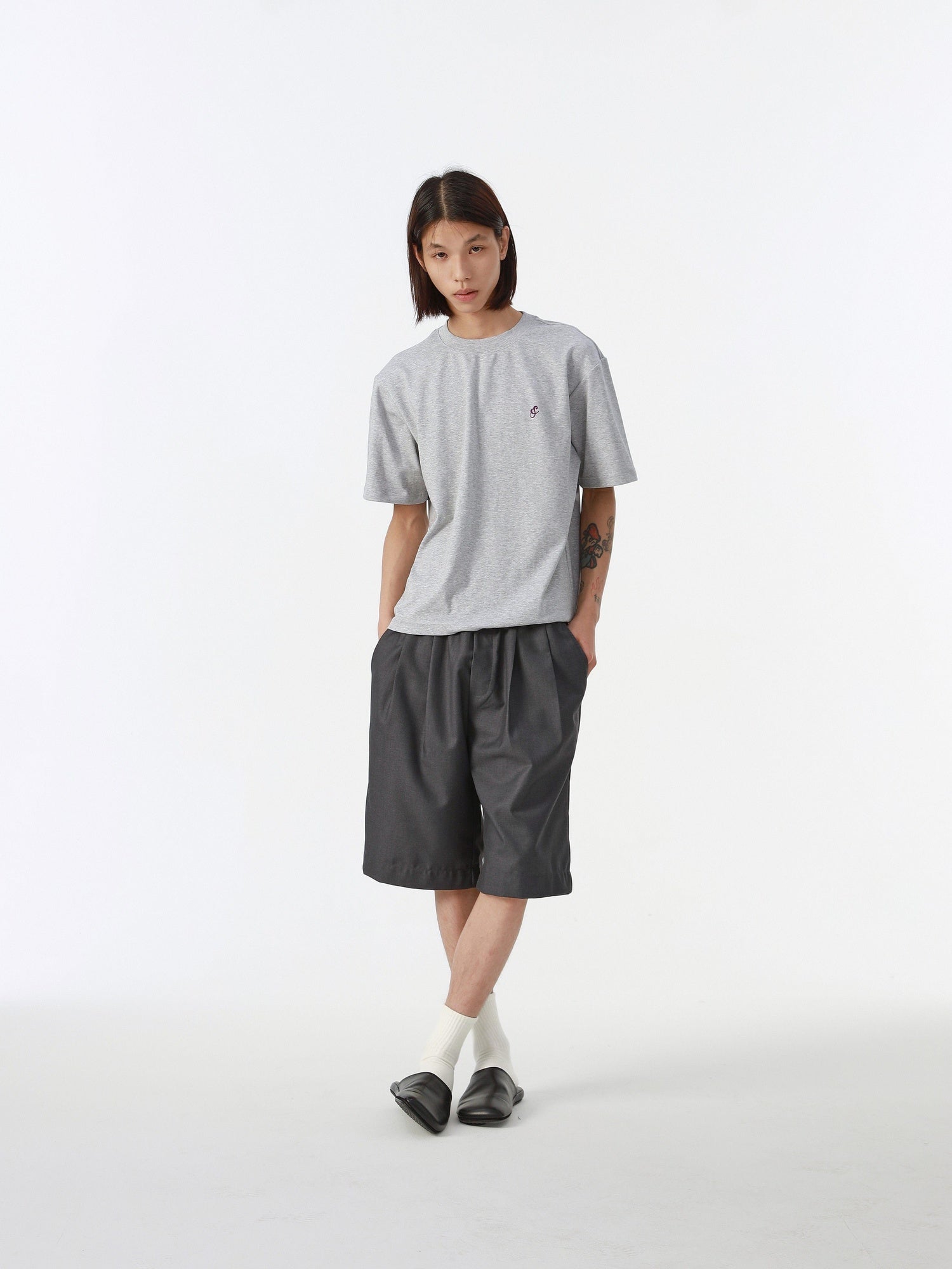 4JUNKS Classic Straight Cut Casual Urban Youth S To Xl Beige Black Gray Tailored Shorts