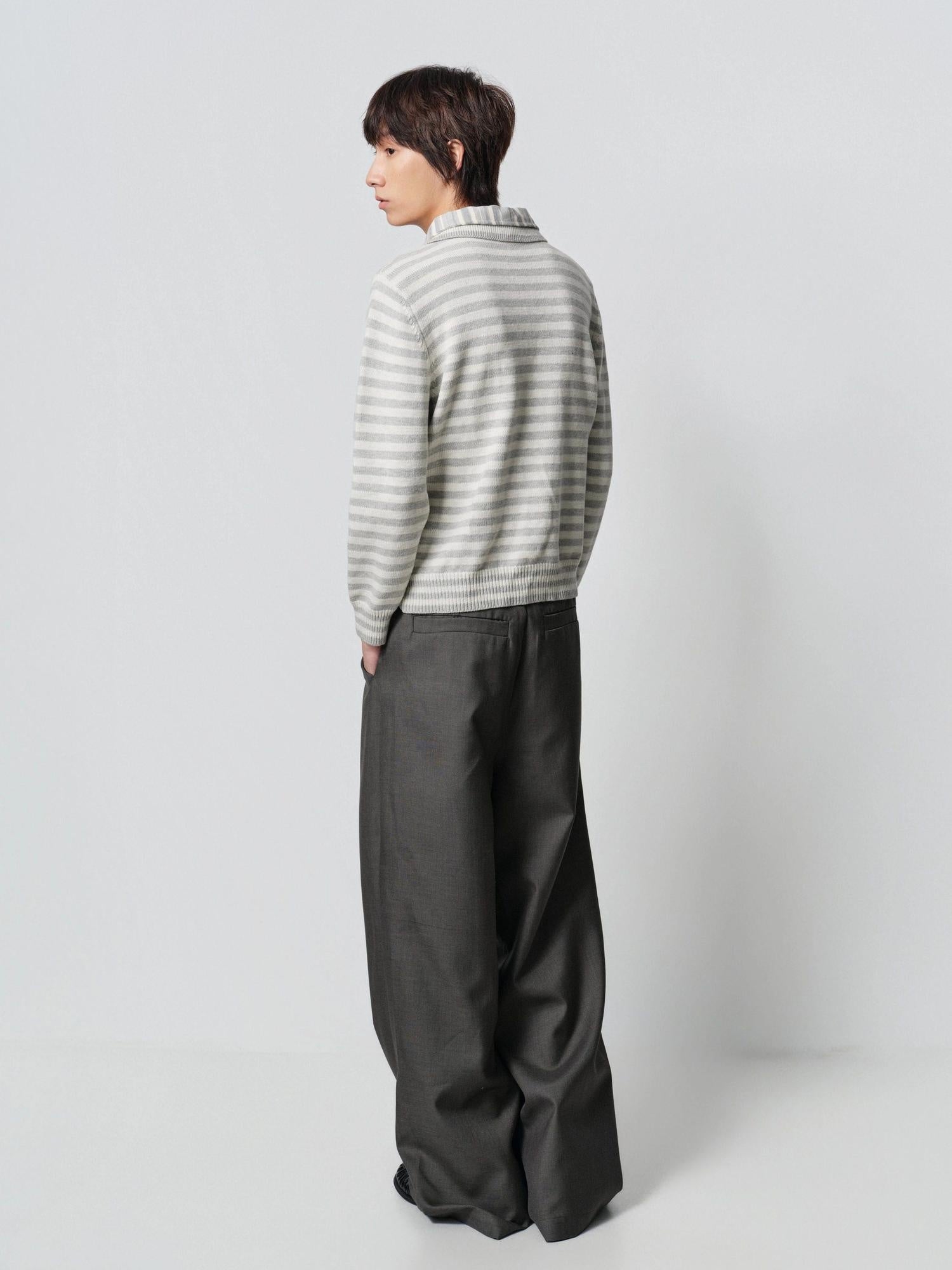 4JUNKS Comfortable Loose Fit Korean Youth Casual Solid Black Grey Long Wide Leg Pants