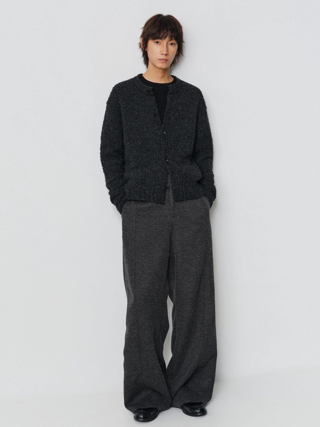 4JUNKS Comfortable Relaxed Fit Edgy Youth Casual Dark Gray Plain Straight Pants