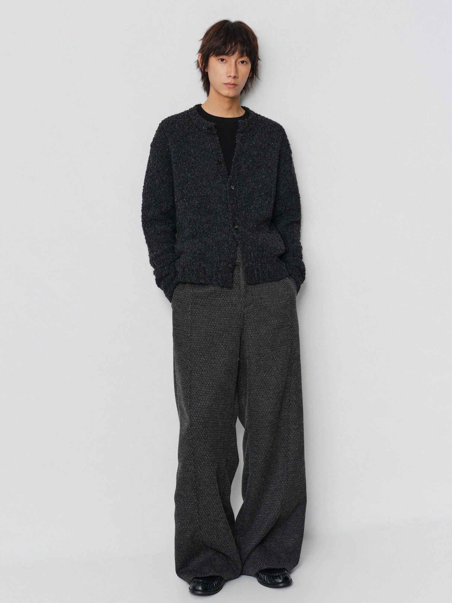 4JUNKS Comfortable Relaxed Fit Edgy Youth Casual Dark Gray Plain Straight Pants