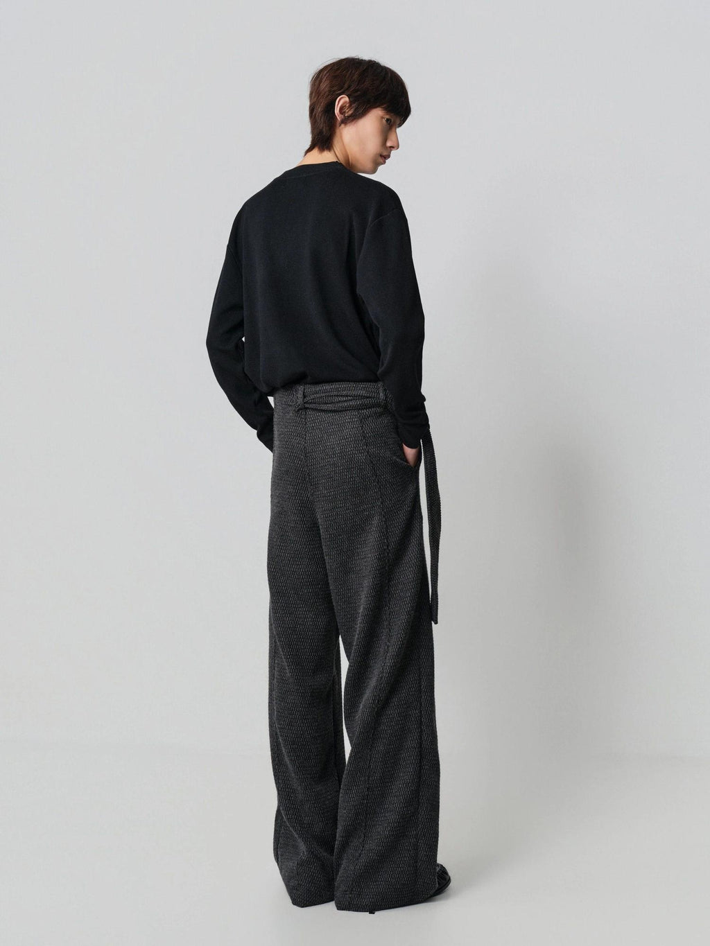 4JUNKS Comfortable Relaxed Fit Edgy Youth Casual Dark Gray Plain Straight Pants