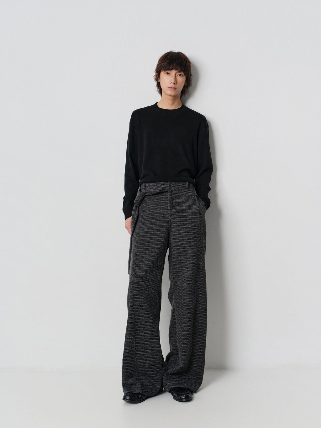 4JUNKS Comfortable Relaxed Fit Edgy Youth Casual Dark Gray Plain Straight Pants