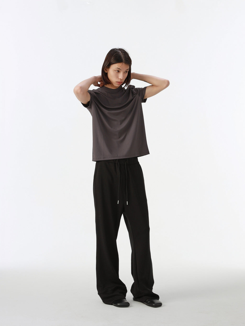 4JUNKS Comfy Mid Rise Patchwork Loose Straight Leg Youth Solid Sweatpants